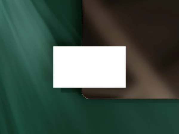 Minimal business card mockup on dark green background