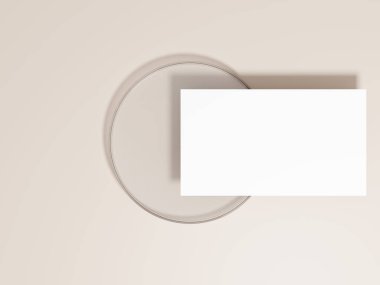 Minimalist kahverengi geçmişi olan boş bir kartvizit modeli.