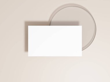 Minimalist kahverengi geçmişi olan boş bir kartvizit modeli.