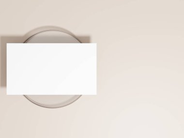 Minimalist kahverengi geçmişi olan boş bir kartvizit modeli.