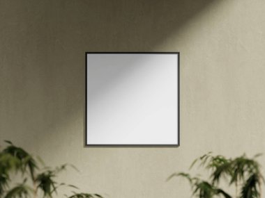 Evin arka planında çerçeve olan iç poster modeli