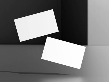 Gerçekçi yüzen iş kartları şablon modelleme