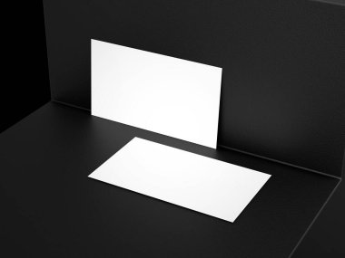 Siyah platform arka planında zarif bir kartvizit