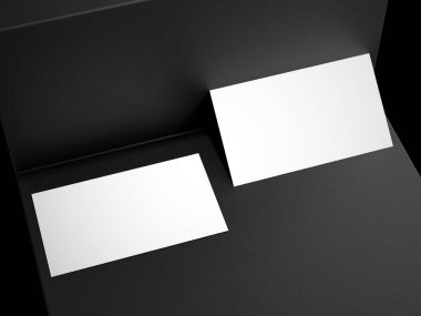 Siyah platform arka planında zarif bir kartvizit