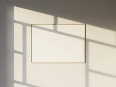 Model poster çerçevesi pencere gölgesi ile modern iç plan