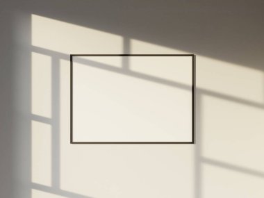 Model poster çerçevesi pencere gölgesi ile modern iç plan