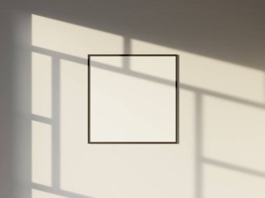 Model poster çerçevesi pencere gölgesi ile modern iç plan