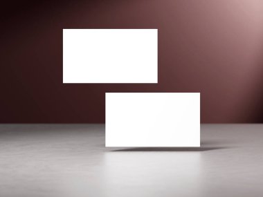 Koyu kahverengi gradyan arka planda zarif bir kartvizit modeli.