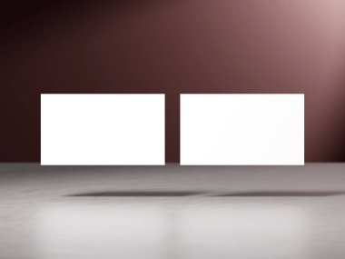 Koyu kahverengi gradyan arka planda zarif bir kartvizit modeli.