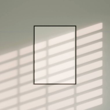 Duvarda asılı olan doğal gölgeli poster modeli.