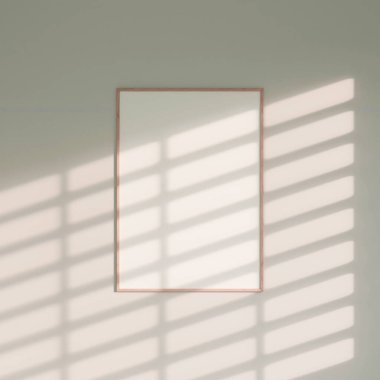 Duvarda asılı olan doğal gölgeli poster modeli.