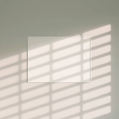 Duvarda asılı olan doğal gölgeli poster modeli.