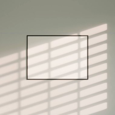 Duvarda asılı olan doğal gölgeli poster modeli.