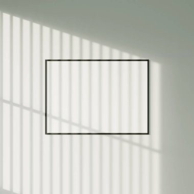 Duvarda asılı olan doğal gölgeli poster modeli.