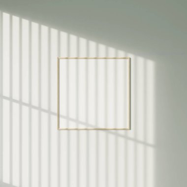 Duvarda asılı olan doğal gölgeli poster modeli.