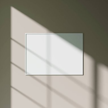 Duvarda asılı olan doğal gölgeli poster modeli.