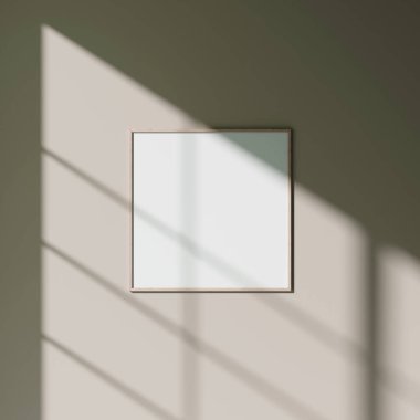 Duvarda asılı olan doğal gölgeli poster modeli.