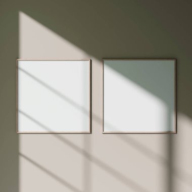 Duvarda asılı olan doğal gölgeli poster modeli.