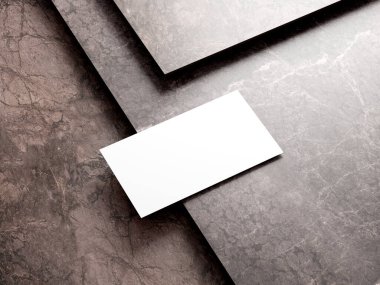 Gerçekçi zarif kartvizitler mermer desenli şablon modellemeleri.