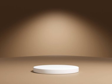 Gradyan arkaplanda geometrik podyum platformu olan 3D ürün minimal görüntüsü. Podyumlu silindir arkaplan 3d. Kozmetik ürünleri anlamına gelir.