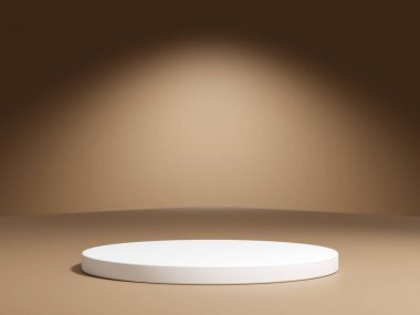 Gradyan arkaplanda geometrik podyum platformu olan 3D ürün minimal görüntüsü. Podyumlu silindir arkaplan 3d. Kozmetik ürünleri anlamına gelir.