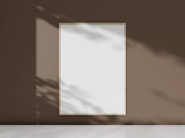 Çerçeve duvarda asılı duruyor. Gölge duvardaki çerçeve posteri.