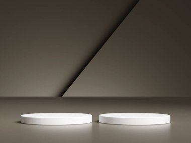 3d ürün arkaplanındaki lüks kahverengi podyum sunumu soyut kahverengi zarif arkaplan gösterimi kozmetik şablonu.