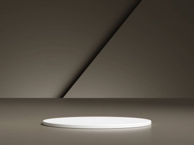 3d ürün arkaplanındaki lüks kahverengi podyum sunumu soyut kahverengi zarif arkaplan gösterimi kozmetik şablonu.