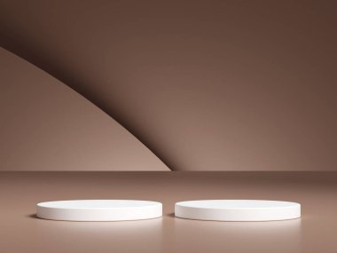 3d ürün arkaplanındaki lüks kahverengi podyum sunumu soyut kahverengi zarif arkaplan gösterimi kozmetik şablonu.