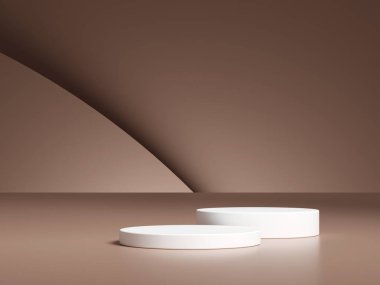 3d ürün arkaplanındaki lüks kahverengi podyum sunumu soyut kahverengi zarif arkaplan gösterimi kozmetik şablonu.