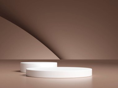 3d ürün arkaplanındaki lüks kahverengi podyum sunumu soyut kahverengi zarif arkaplan gösterimi kozmetik şablonu.