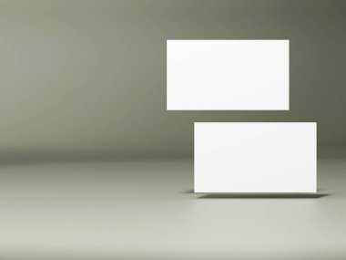 Gerçekçi yüzen iş kartları şablon modelleme.