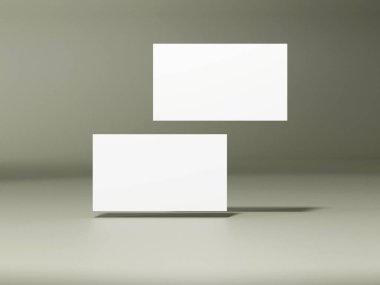 Gerçekçi yüzen iş kartları şablon modelleme.