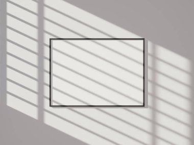 Beyaz duvarda asgari resim çerçeve modeli