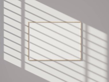 Beyaz duvarda asgari resim çerçeve modeli