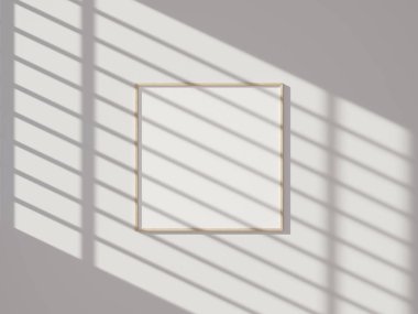 Beyaz duvarda asgari resim çerçeve modeli