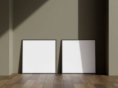 Yerdeki poster resim çerçevesi modellemesi