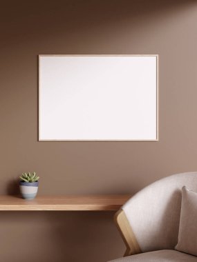 Duvarında Frame Mockup asılı poster