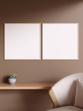 Duvarında Frame Mockup asılı poster