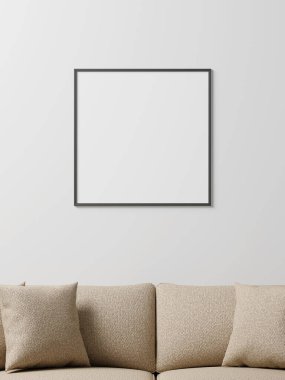 Beyaz duvardaki çerçeve modeli