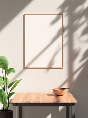Yumuşak pencere gölgesiyle duvarda asılı çerçeve modeli