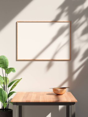 Yumuşak pencere gölgesiyle duvarda asılı çerçeve modeli