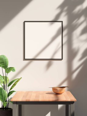 Yumuşak pencere gölgesiyle duvarda asılı çerçeve modeli