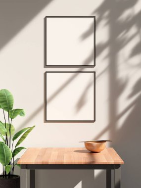 Yumuşak pencere gölgesiyle duvarda asılı çerçeve modeli