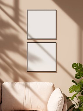 Yumuşak pencere gölgesiyle duvarda asılı çerçeve modeli