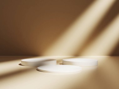 3d ürün arkaplanındaki lüks podyum sunumu soyut kahverengi zarif kaide gösterisi veya boş stand ve premium sahne stüdyo kozmetik şablonu ile.