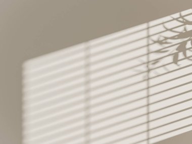 Beyaz duvarda gri pencere gölgesi ve ışık bulanık arkaplan, gölge örtüsü etkisi