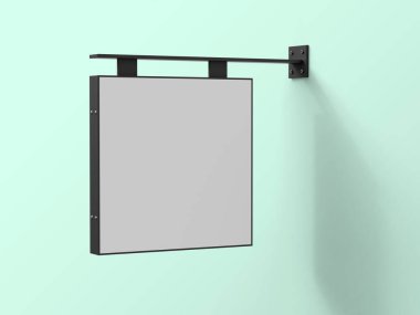 Logo modellemesi için duvardaki boş tabela.