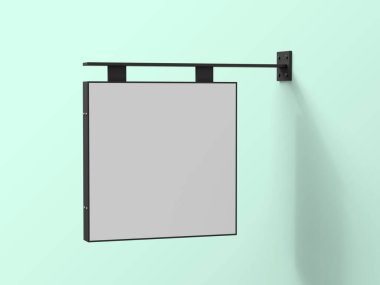 Logo modellemesi için duvardaki boş tabela.