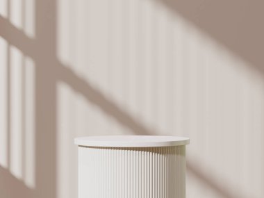 Pencere Gölgesi Efektli Minimalist Silindir Podyumu